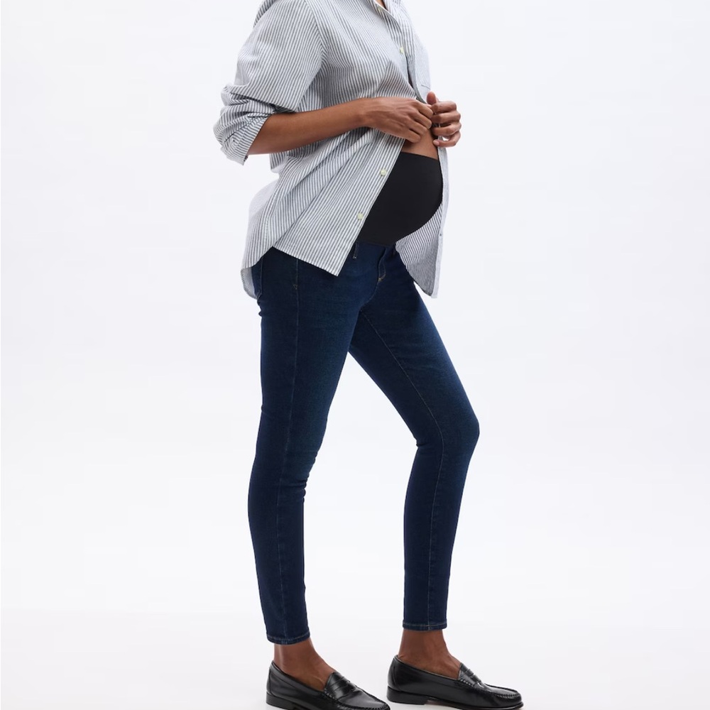 NWOT GAP Maternity Full Panel Skinny Jeans 14 Long
